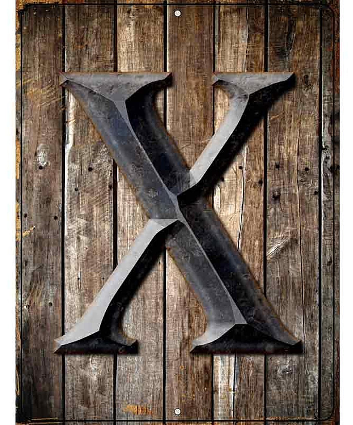 Letter X Metal Novelty Parking Sign