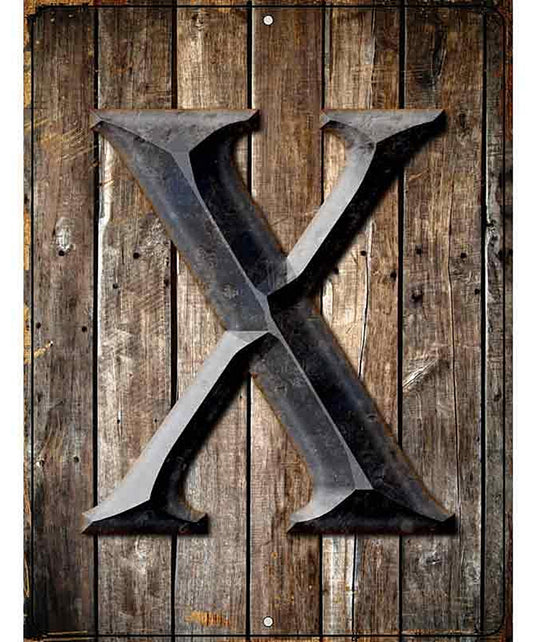Letter X Metal Novelty Parking Sign