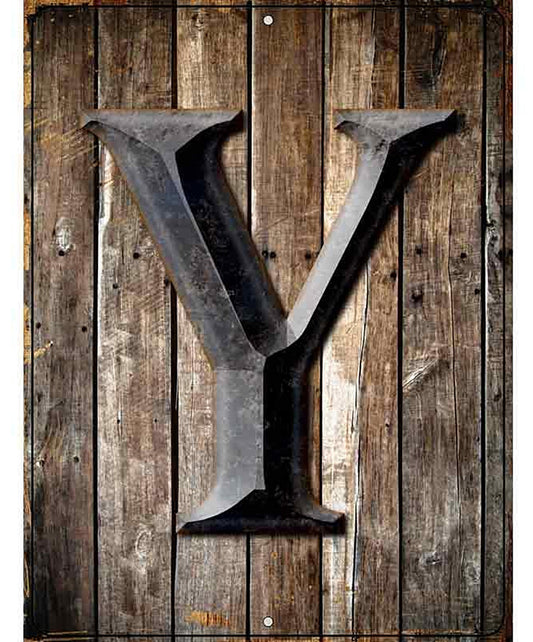 Letter Y Metal Novelty Parking Sign