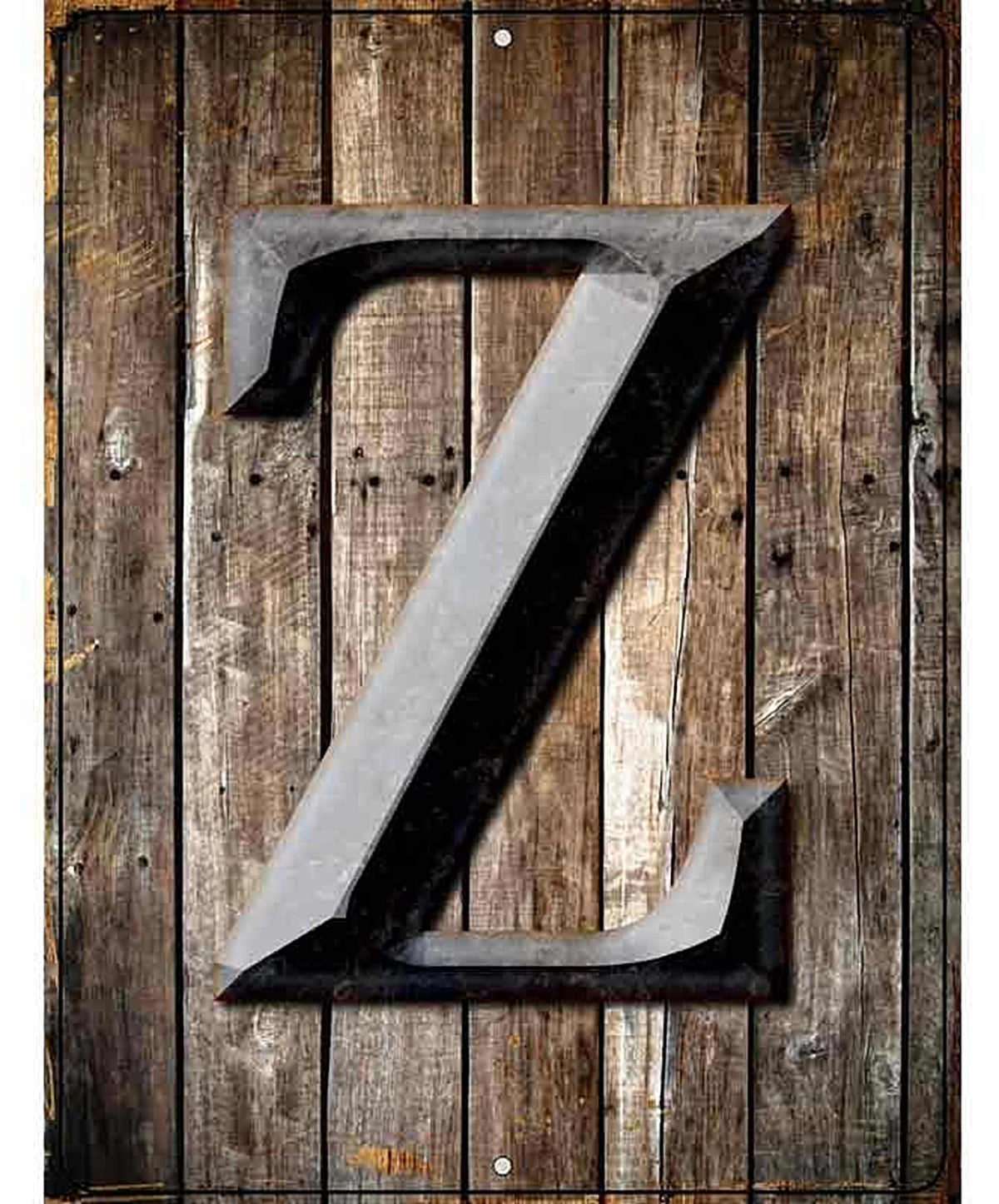 Letter Z Metal Novelty Parking Sign