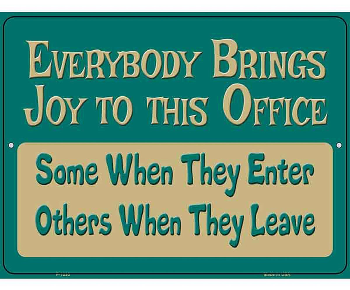 Joy To The Office Metal Novelty Parking Sign