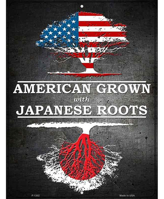 American Grown Japanese Roots Metal Novelty Parking Sign
