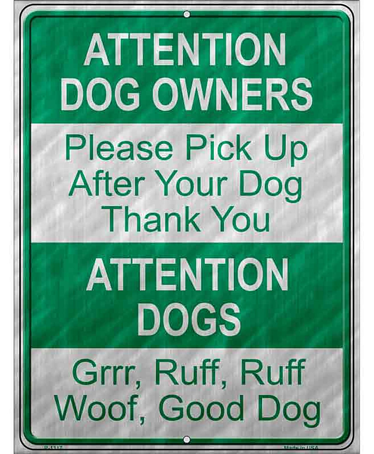 Dog Owners Metal Novelty Parking Sign