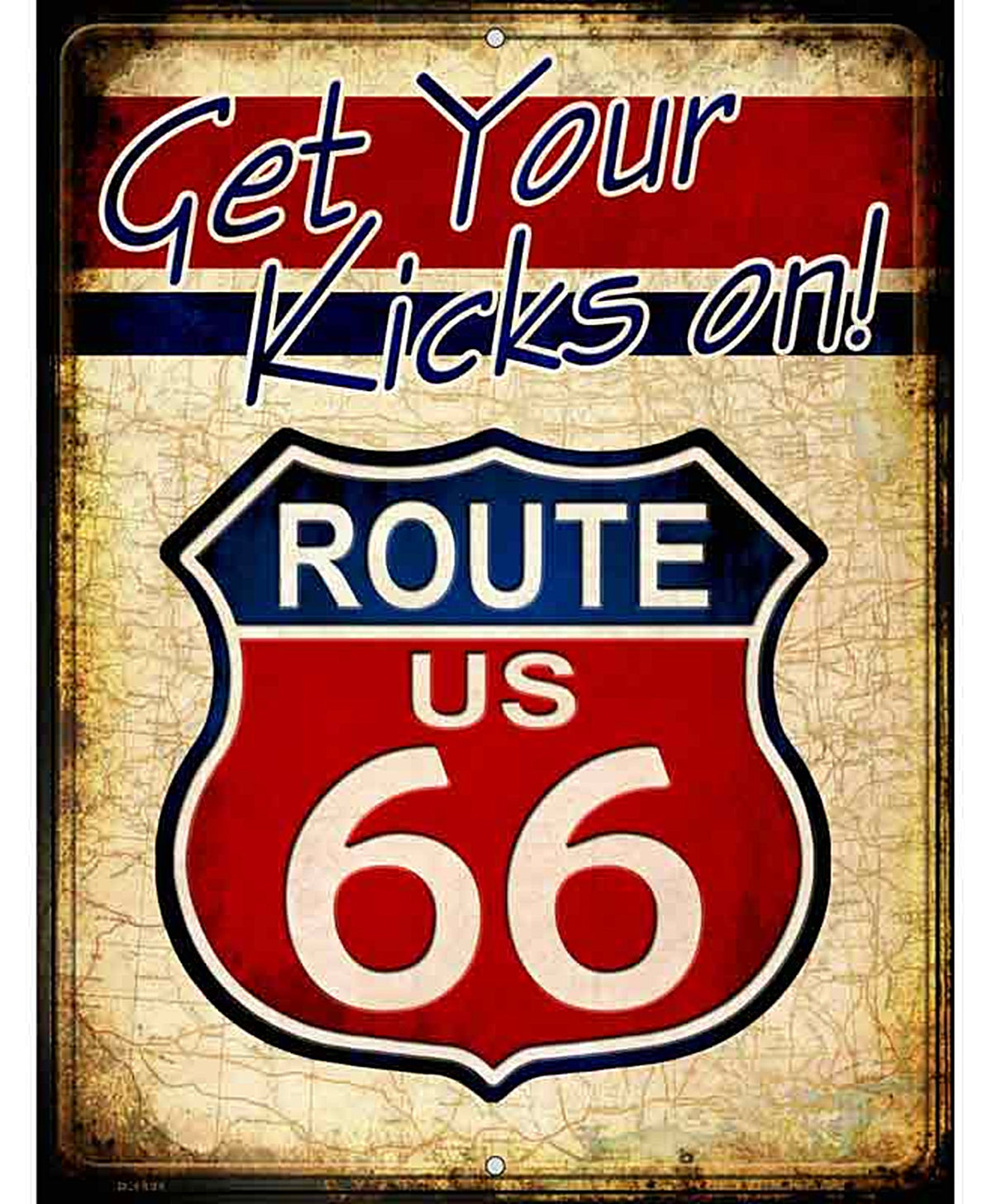 Get Your Kicks On Metal Novelty Parking Sign