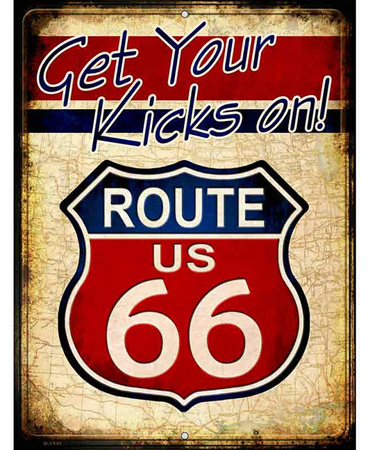 Get Your Kicks On Metal Novelty Parking Sign