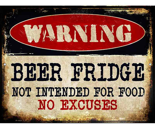 Beer Fridge Metal Novelty Parking Sign