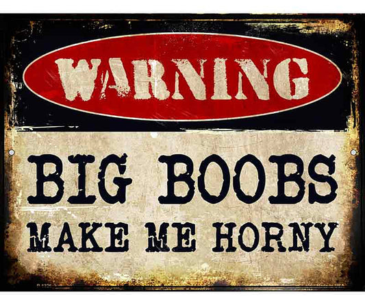 Big Boobs Metal Novelty Parking Sign