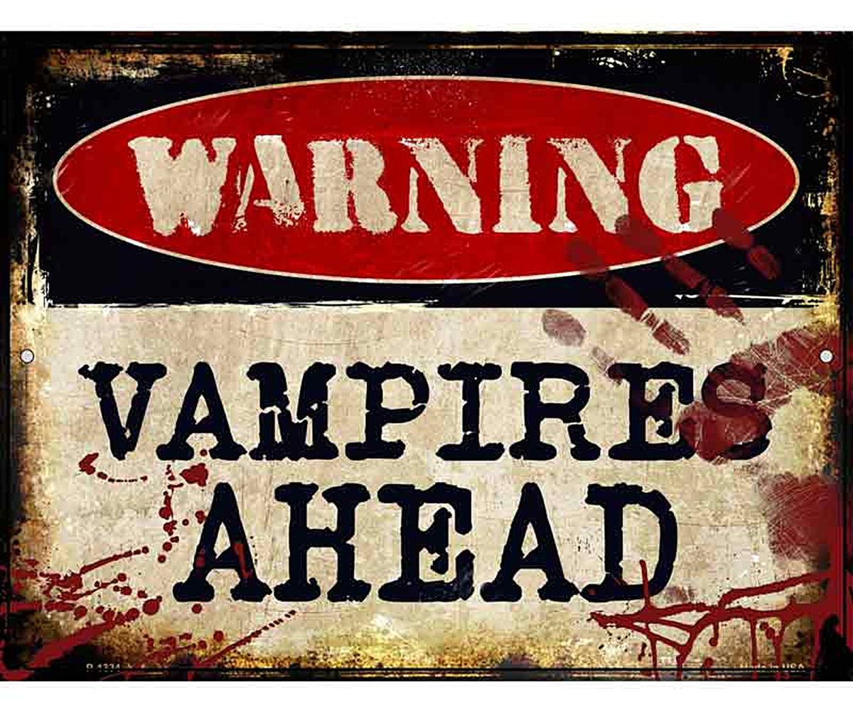 Vampires Ahead Metal Novelty Parking Sign