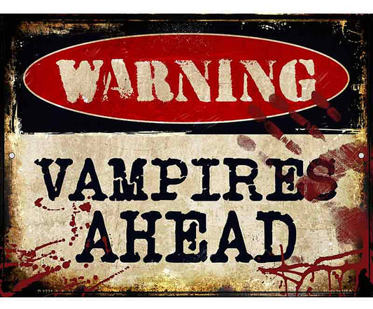 Vampires Ahead Metal Novelty Parking Sign