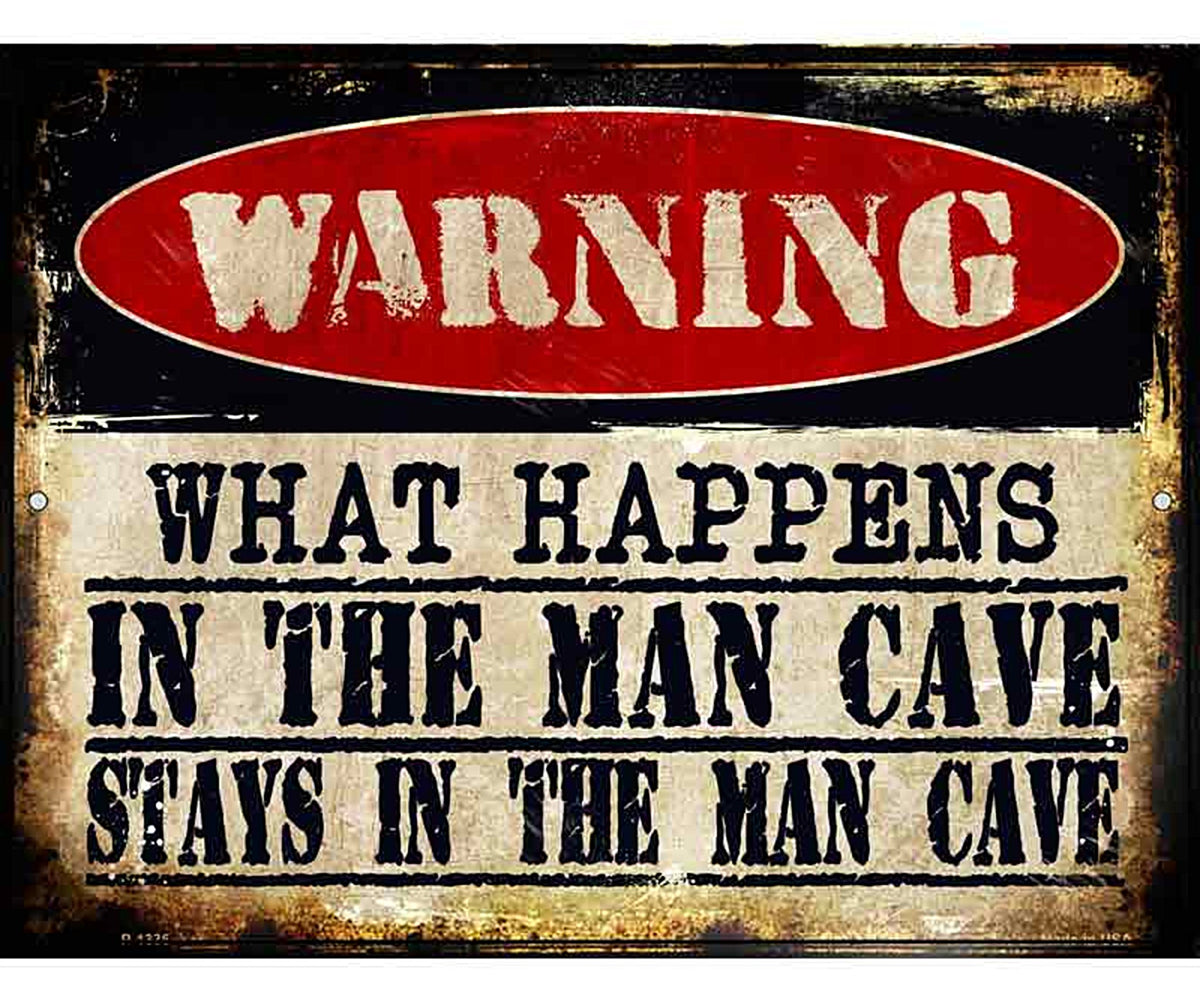 In The Man Cave Metal Novelty Parking Sign