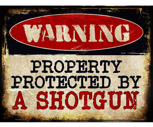 A Shotgun Metal Novelty Parking Sign