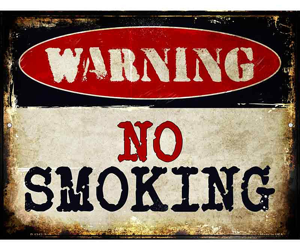 No Smoking Metal Novelty Parking Sign