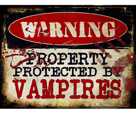 Vampires Metal Novelty Parking Sign