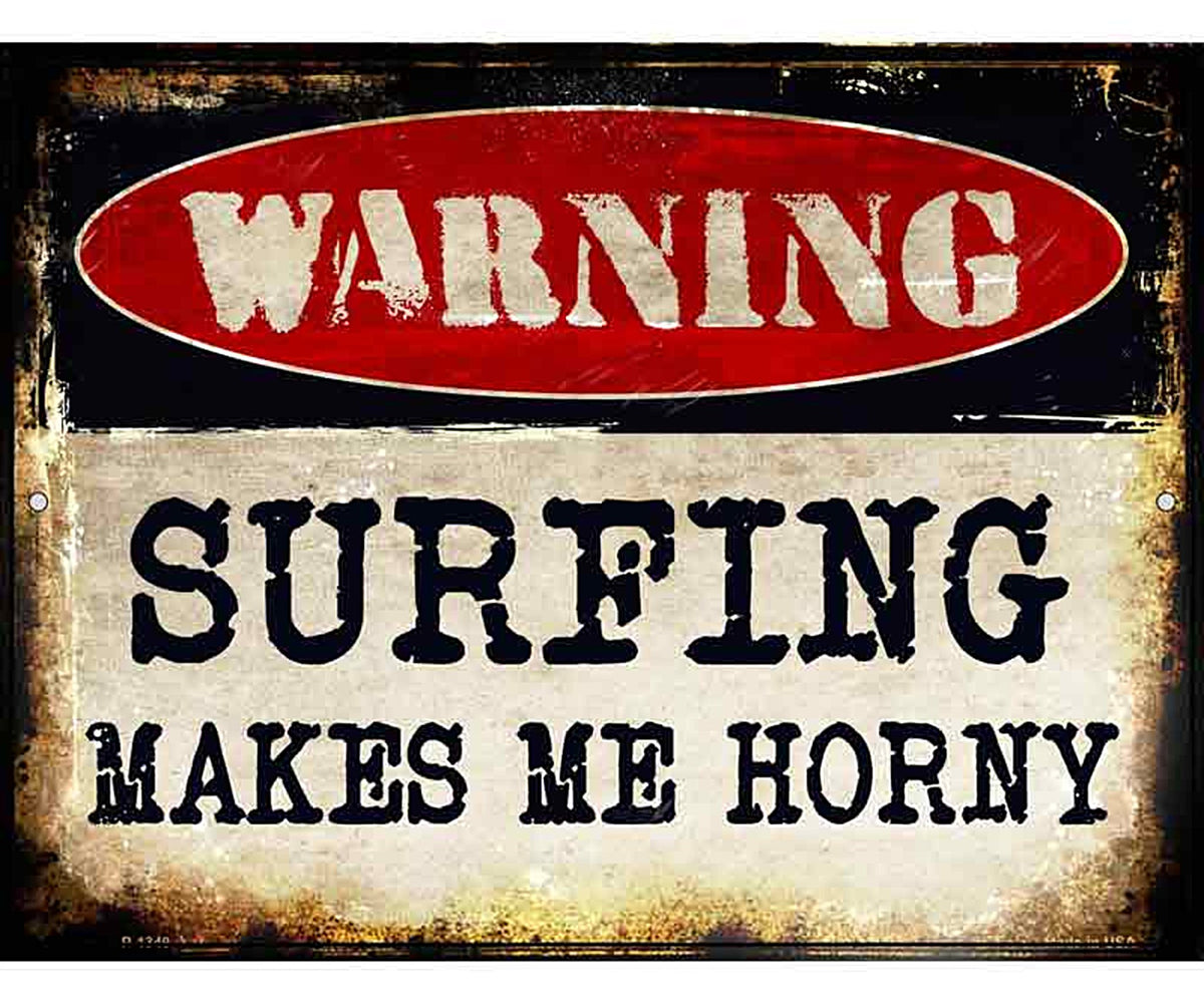 Surfing Metal Novelty Parking Sign