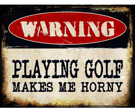 Playing Golf Metal Novelty Parking Sign