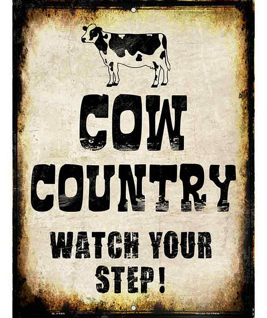 Cow Country Metal Novelty Parking Sign
