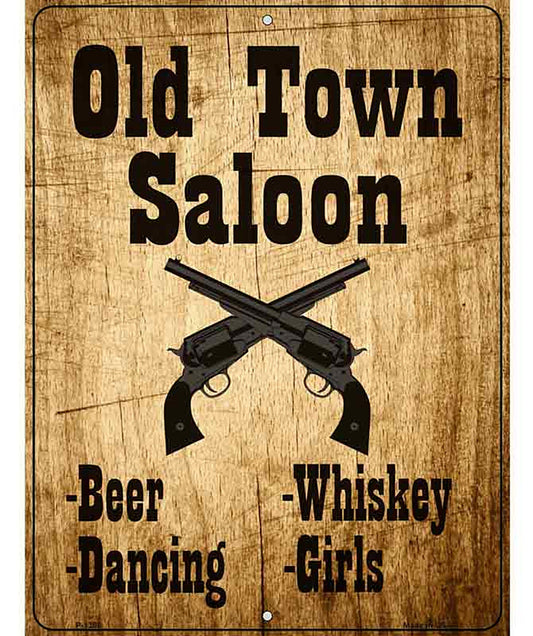 Old Town Saloon Metal Novelty Parking Sign