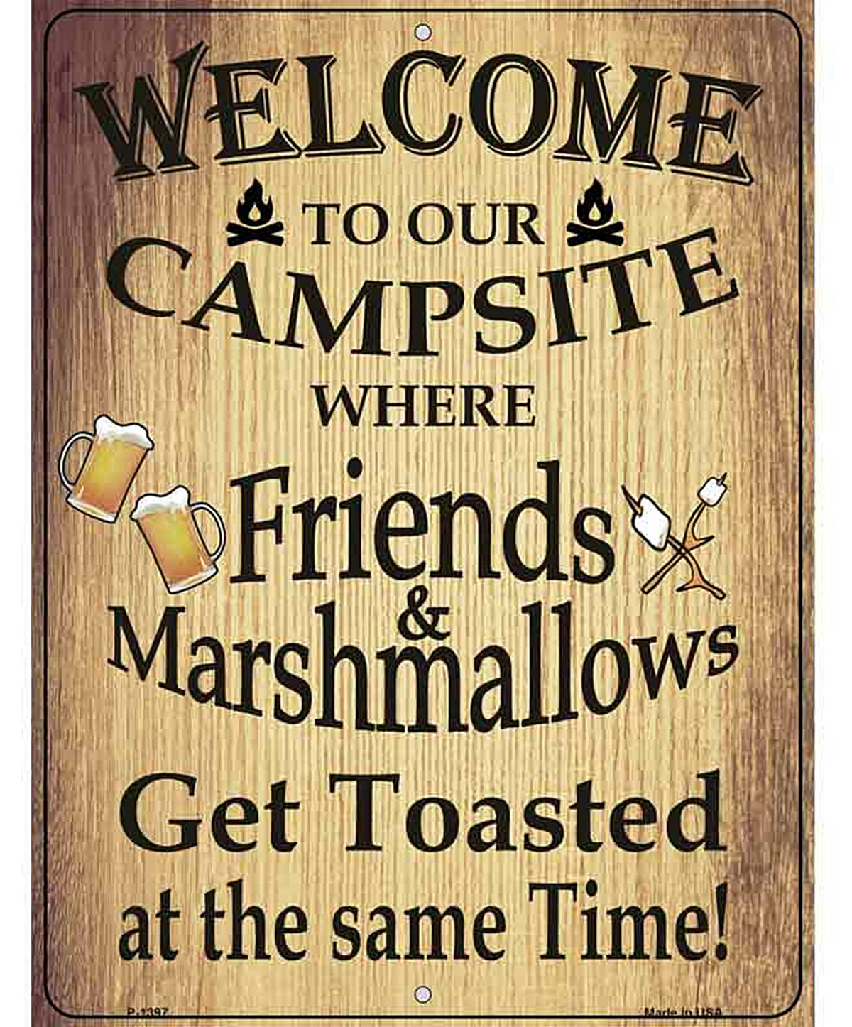 Campsite Metal Novelty Parking Sign