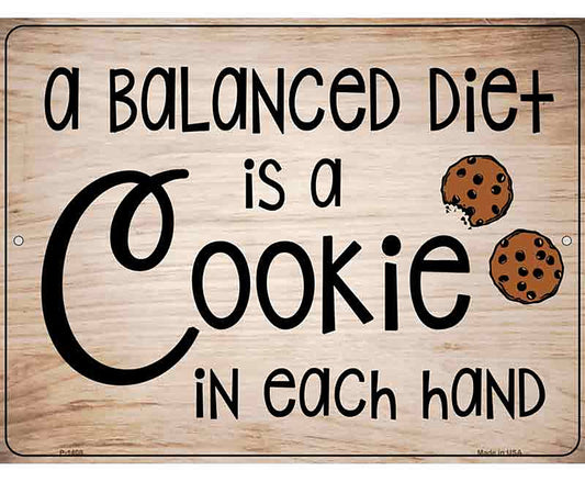 A Balanced Diet Metal Novelty Parking Sign