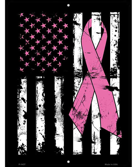 Vintage American Pink Ribbon Metal Novelty Parking Sign