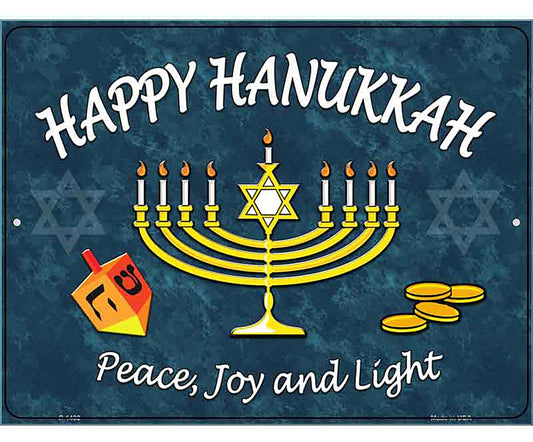 Happy Hanukkah Metal Novelty Parking Sign
