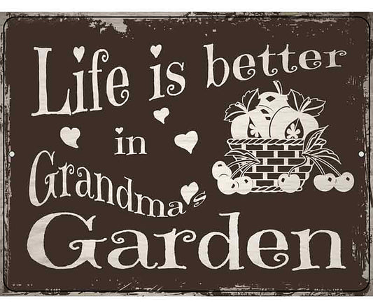 Grandmas Garden Metal Novelty Parking Sign