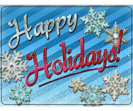Happy Holidays Metal Novelty Parking Sign