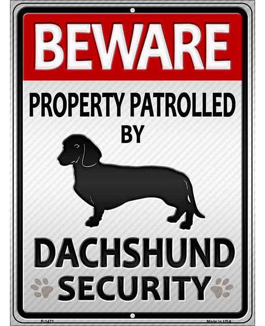 Dachshund Security Metal Novelty Parking Sign