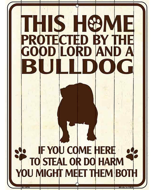 Bulldog Protected Metal Novelty Parking Sign