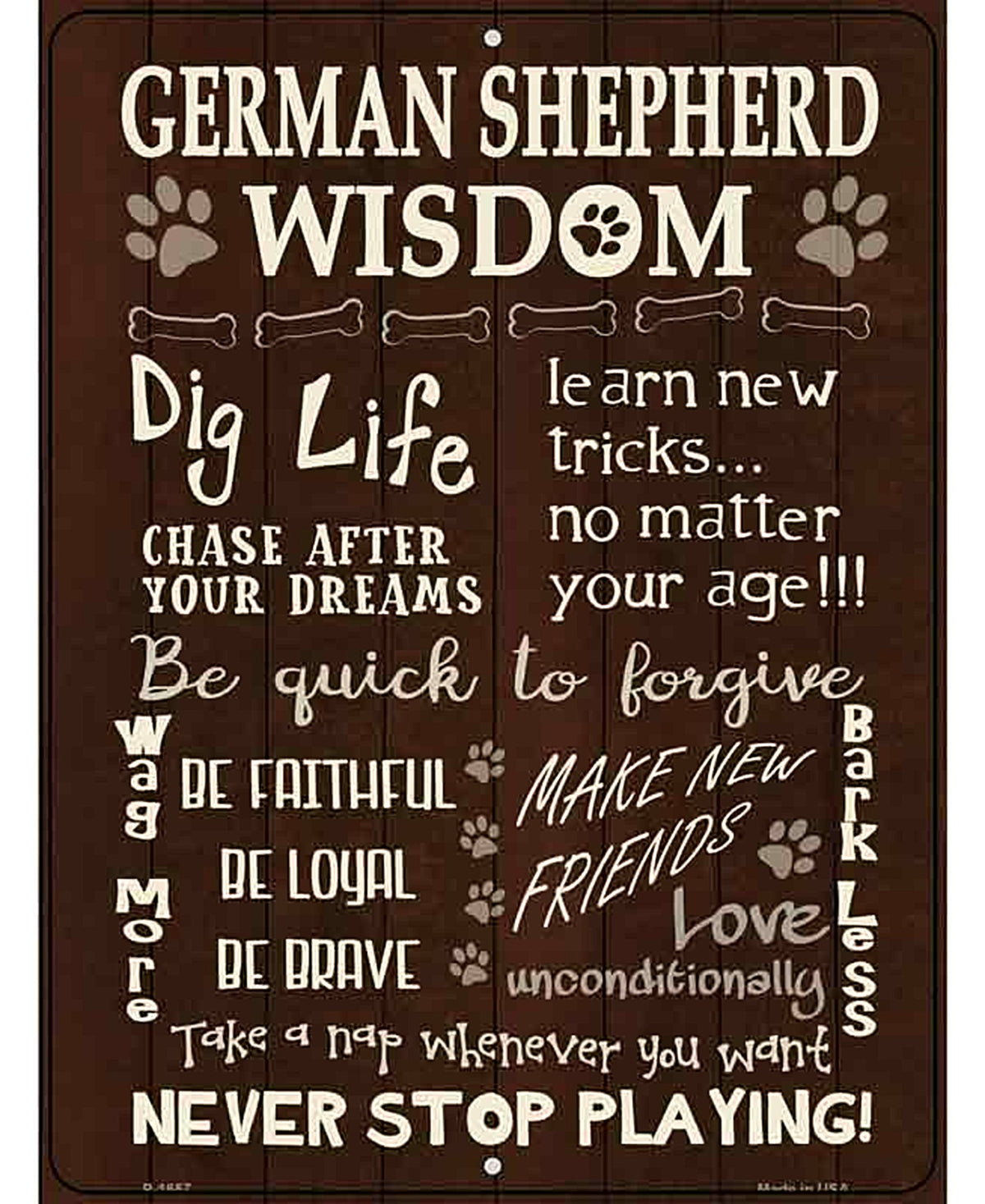 German Shepherd Wisdom Metal Novelty Parking Sign