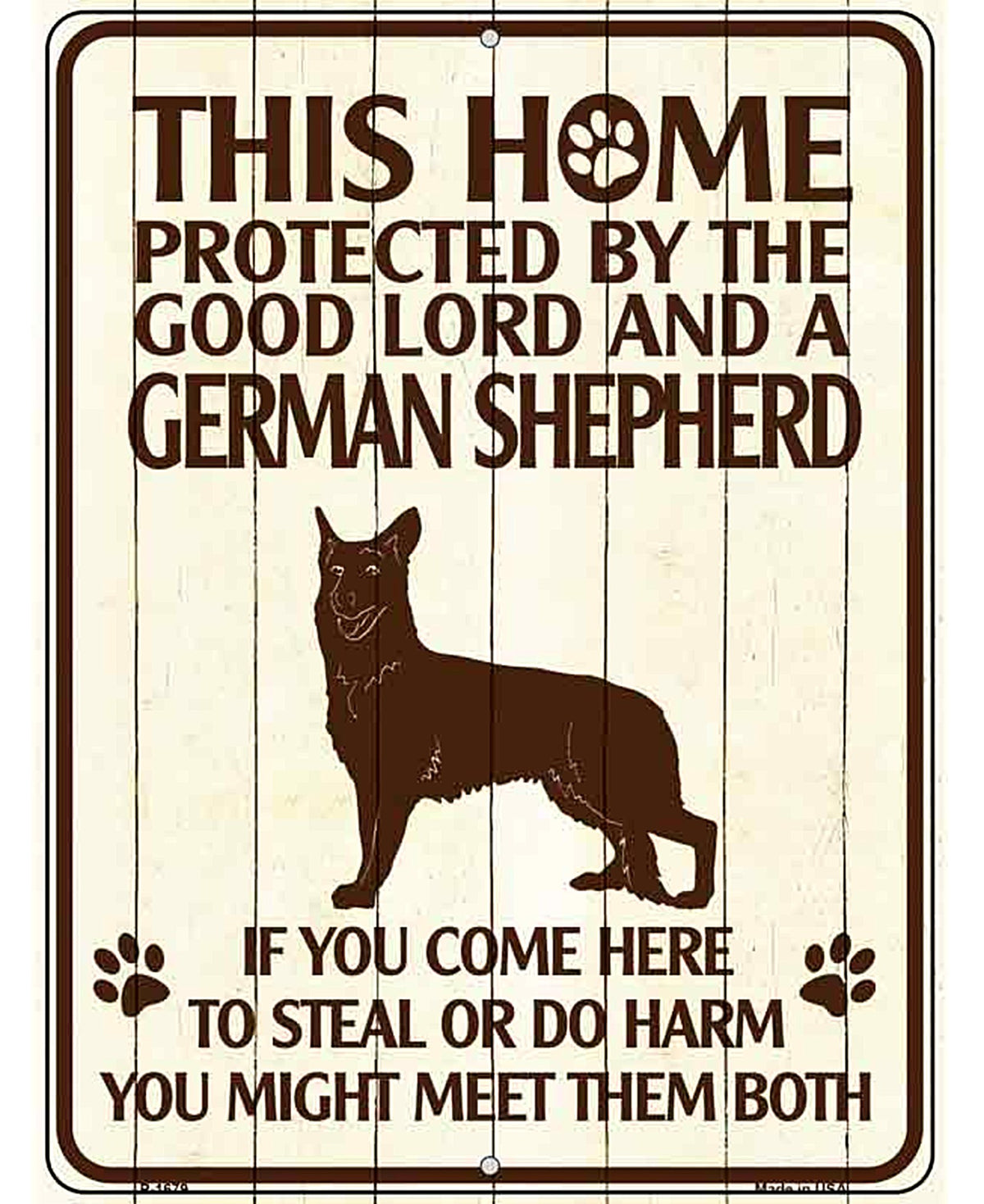 This Home Protected By A German Shepherd Parking Sign Metal Novelty