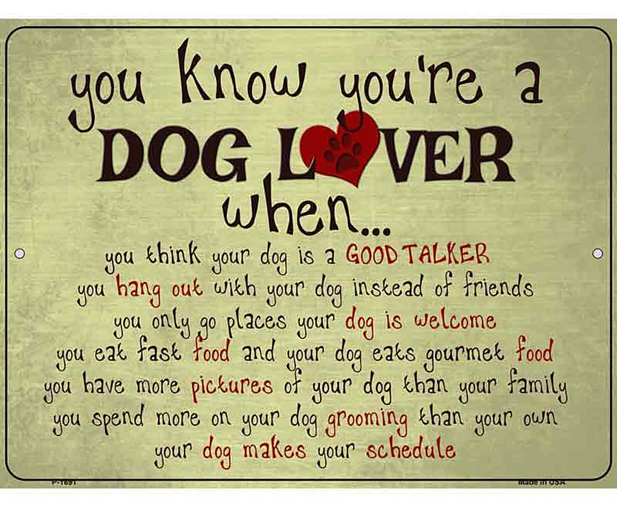 Dog Lover Great Talker Parking Sign Metal Novelty
