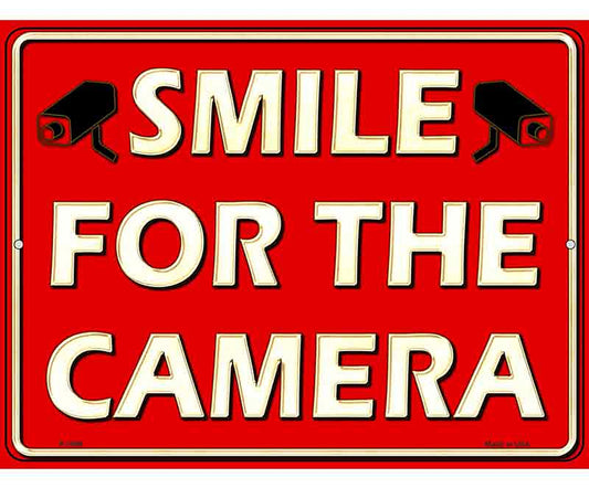 Smile For The Camera Parking Sign Metal Novelty