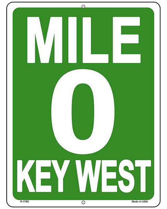 Mile Zero Key West Metal Novelty Parking Sign