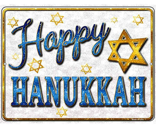 Happy Hanukkah Metal Novelty Parking Sign P-1743