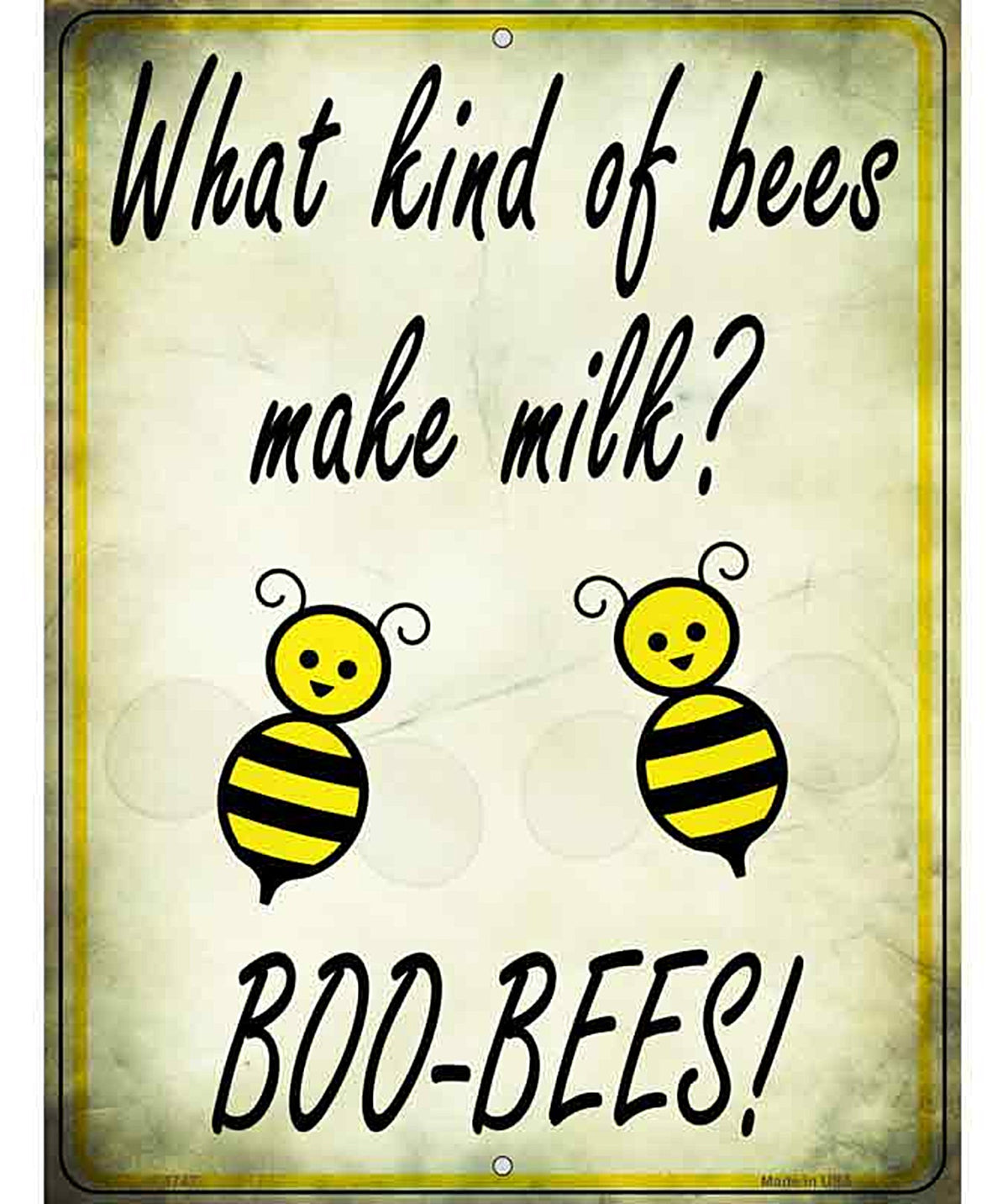 Boo Bees Metal Novelty Parking Sign P-1747