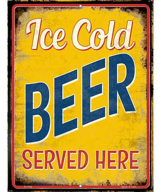 Ice Cold Beer Served Here Novelty Parking Sign