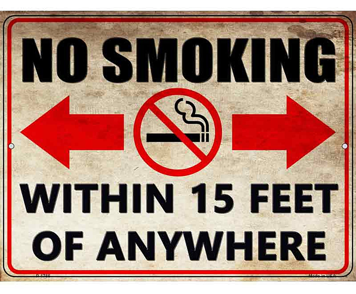 No Smoking Novelty Parking Sign