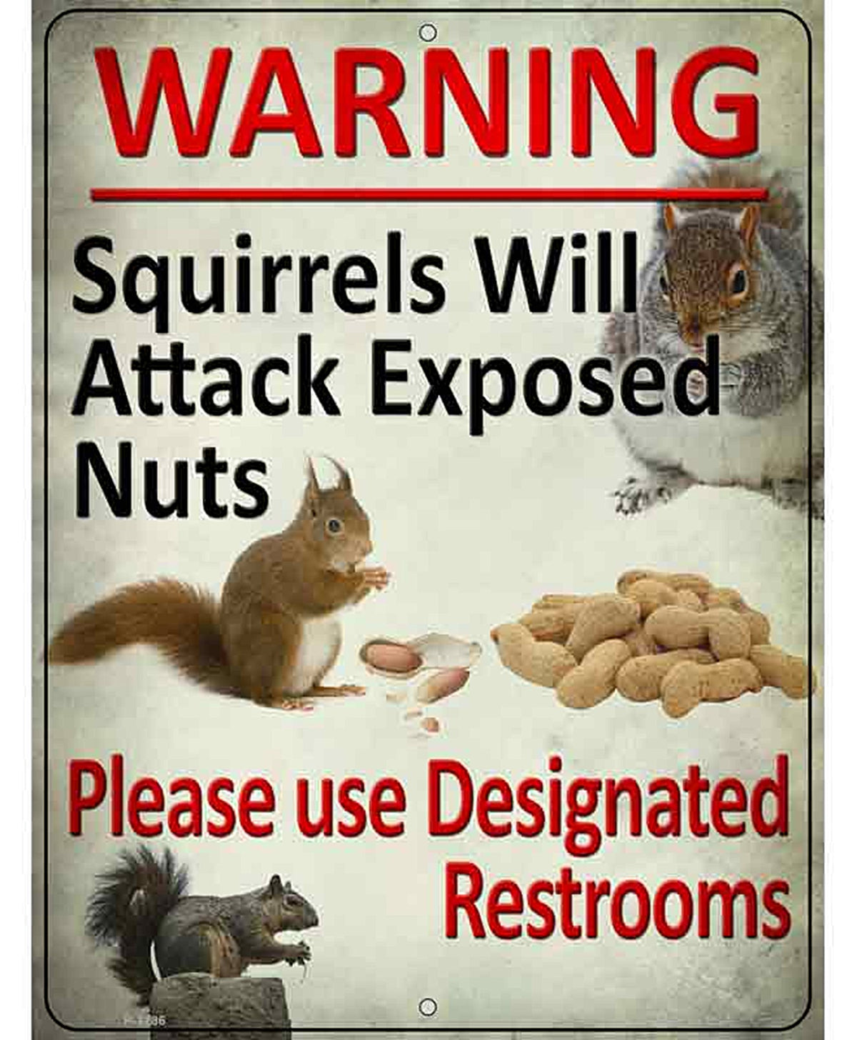 Squirrels Will Attack Novelty Parking Sign