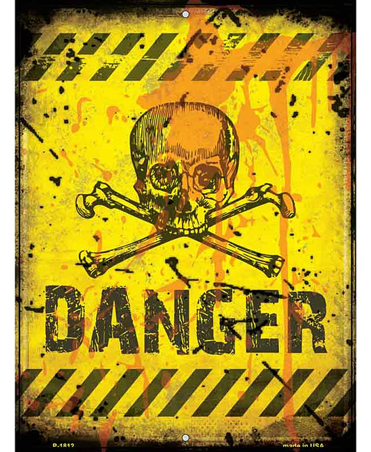 Danger with Skulls Parking Sign
