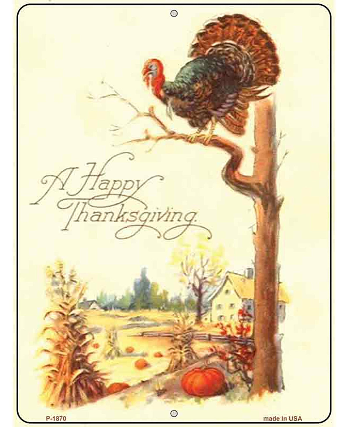 Happy Thanksgiving Vintage Poster Parking Sign
