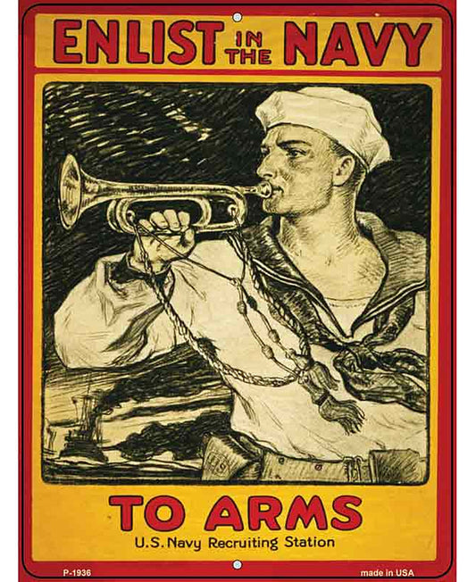 Enlist in the Navy Vintage Poster Parking Sign