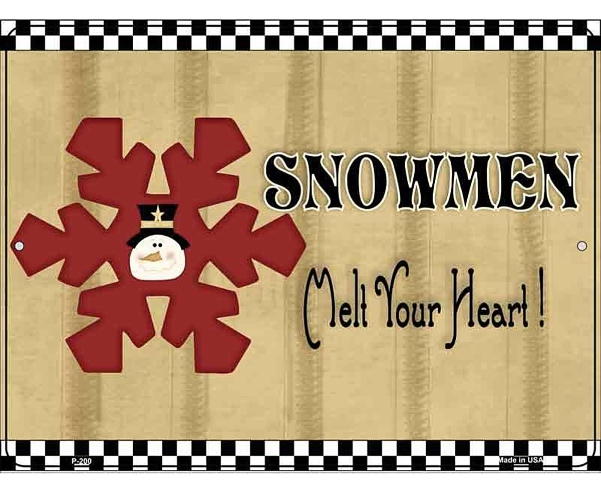Snowflake Snowmen Metal Novelty Parking Sign