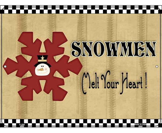 Snowflake Snowmen Metal Novelty Parking Sign