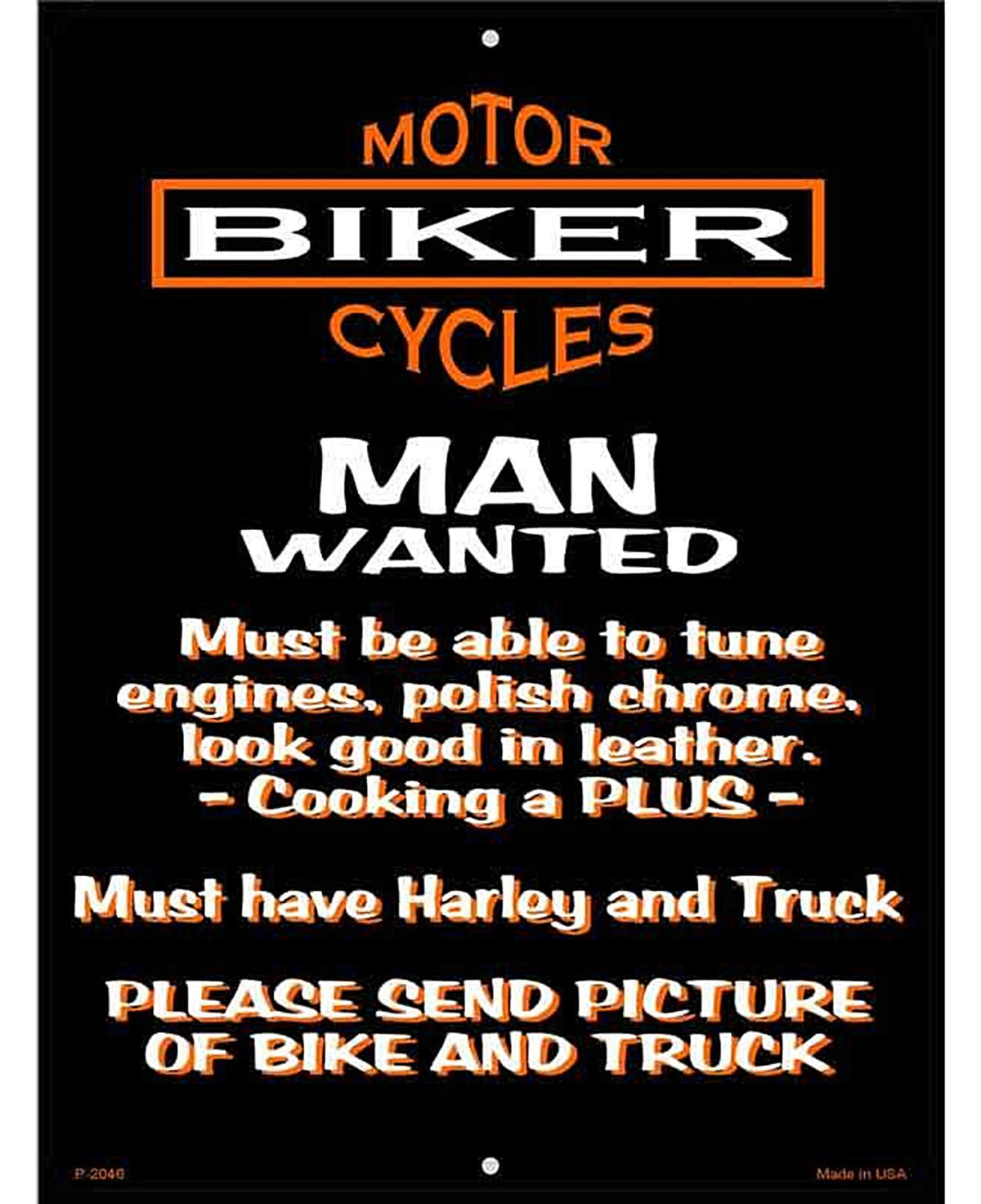 Man Wanted Metal Novelty Parking Sign