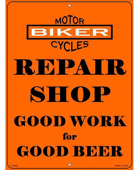 Repair Shop Metal Novelty Parking Sign