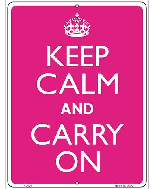 Keep Calm And Carry On Metal Novelty Parking Sign