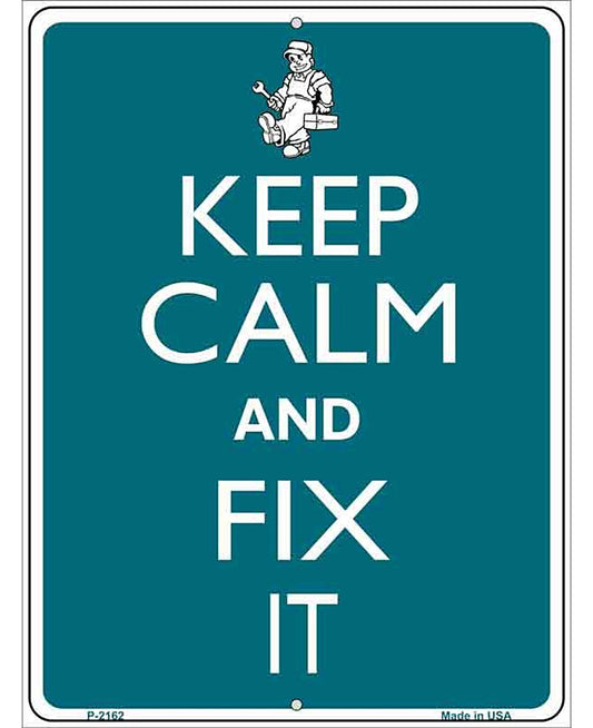 Keep Calm And Fix It Metal Novelty Parking Sign