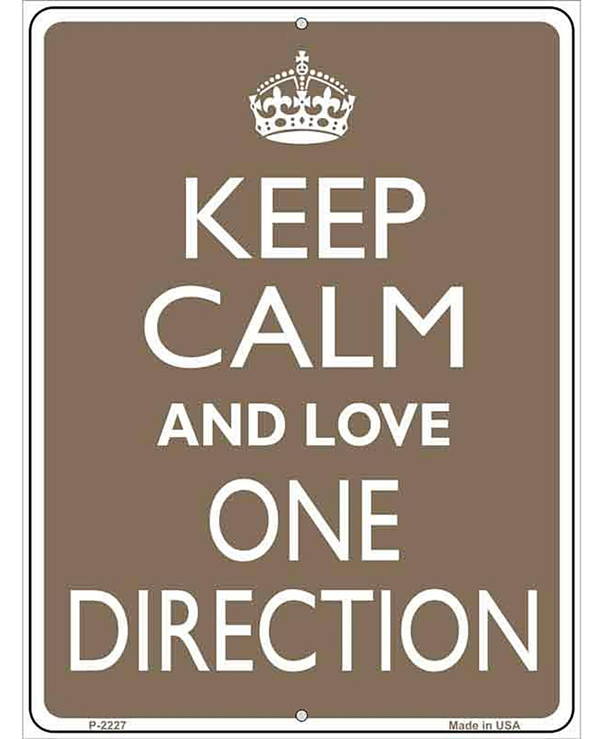 Keep Calm Love One Direction Metal Novelty Parking Sign
