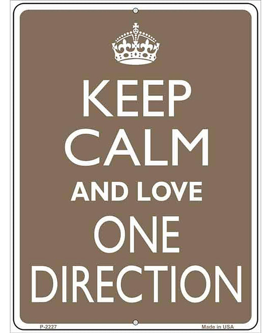 Keep Calm Love One Direction Metal Novelty Parking Sign